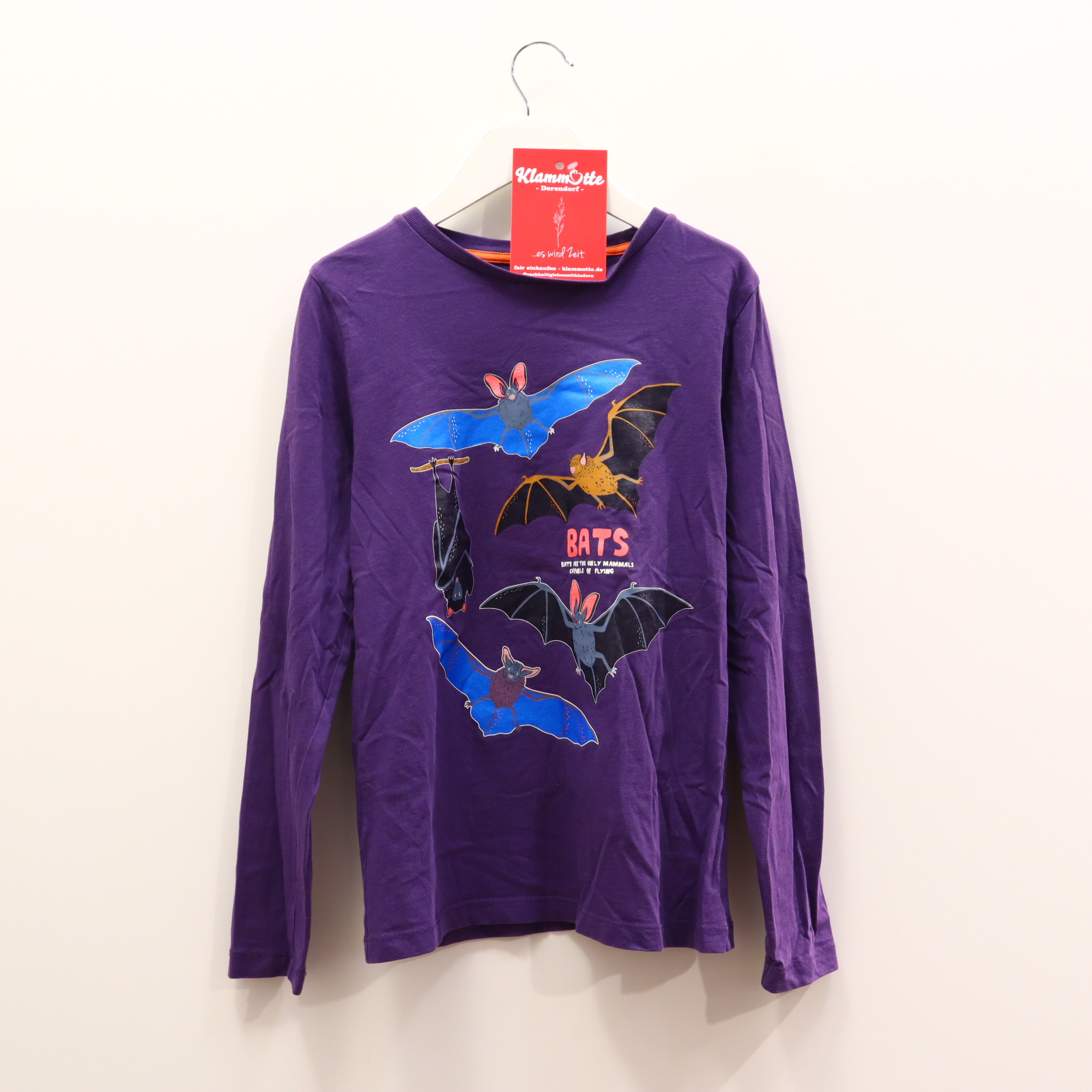 Oberteil mini Boden Gr. 146 langarm Shirt lila Baumwolle Print