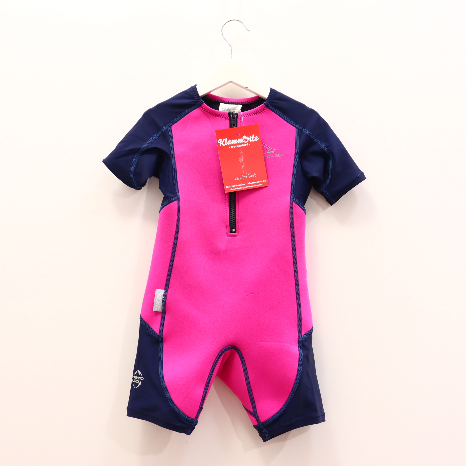 Bademode Aqua Sphere Neoprenanzug 98/104 blau/pink Logo/Print UPF 50+