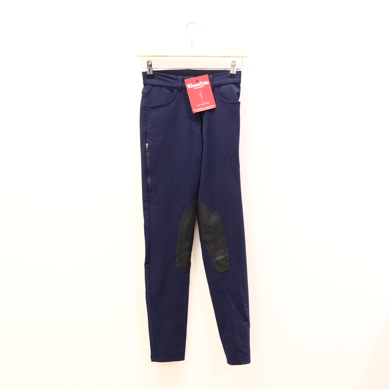 Hose DECATHLON Reithose 152/158 blau Logo/Nieten/Stickerei Gummibandzug/Reißverschluß/Schiebeknopf