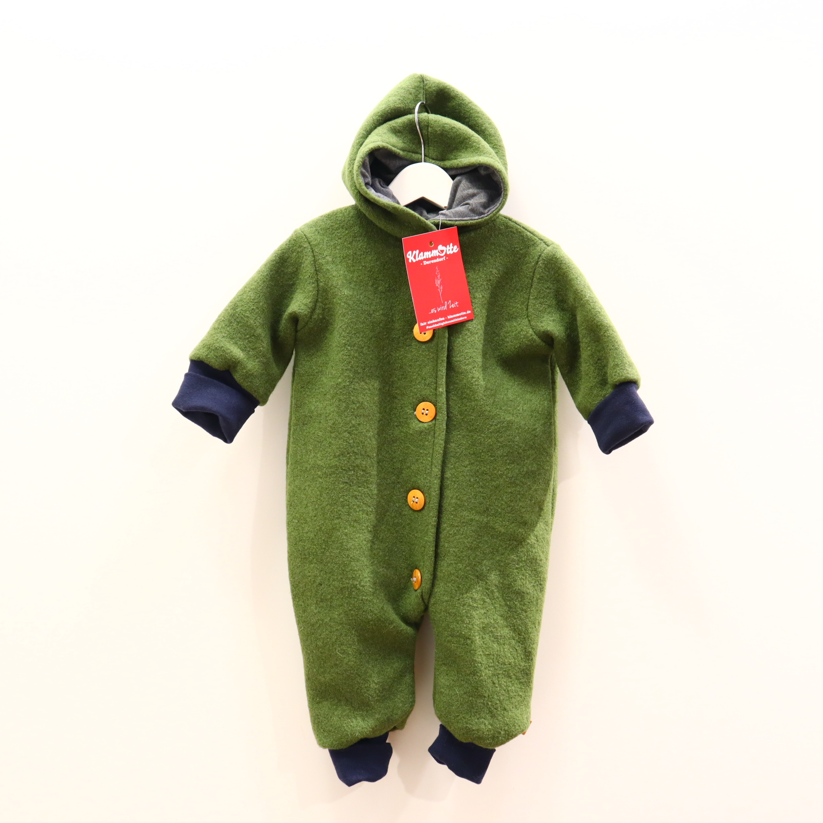 Jacken & Overalls Selfmadelabel Wollwalkoverall 74/80 grün Mitwachsbündchen