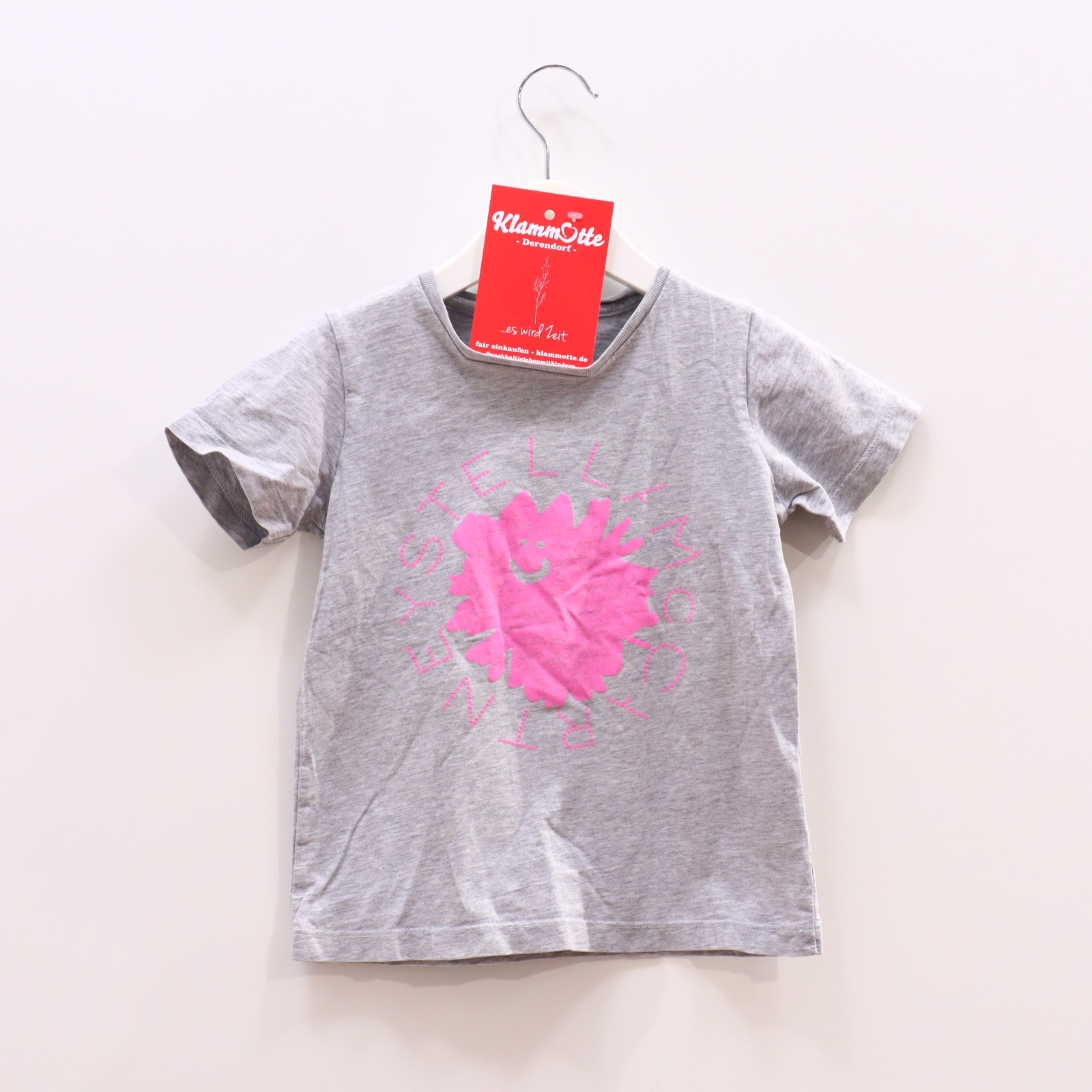 Oberteil STELLAMcCARTNEY 110 grau Logo/melange/Print kurzarm Shirt Baumwolle