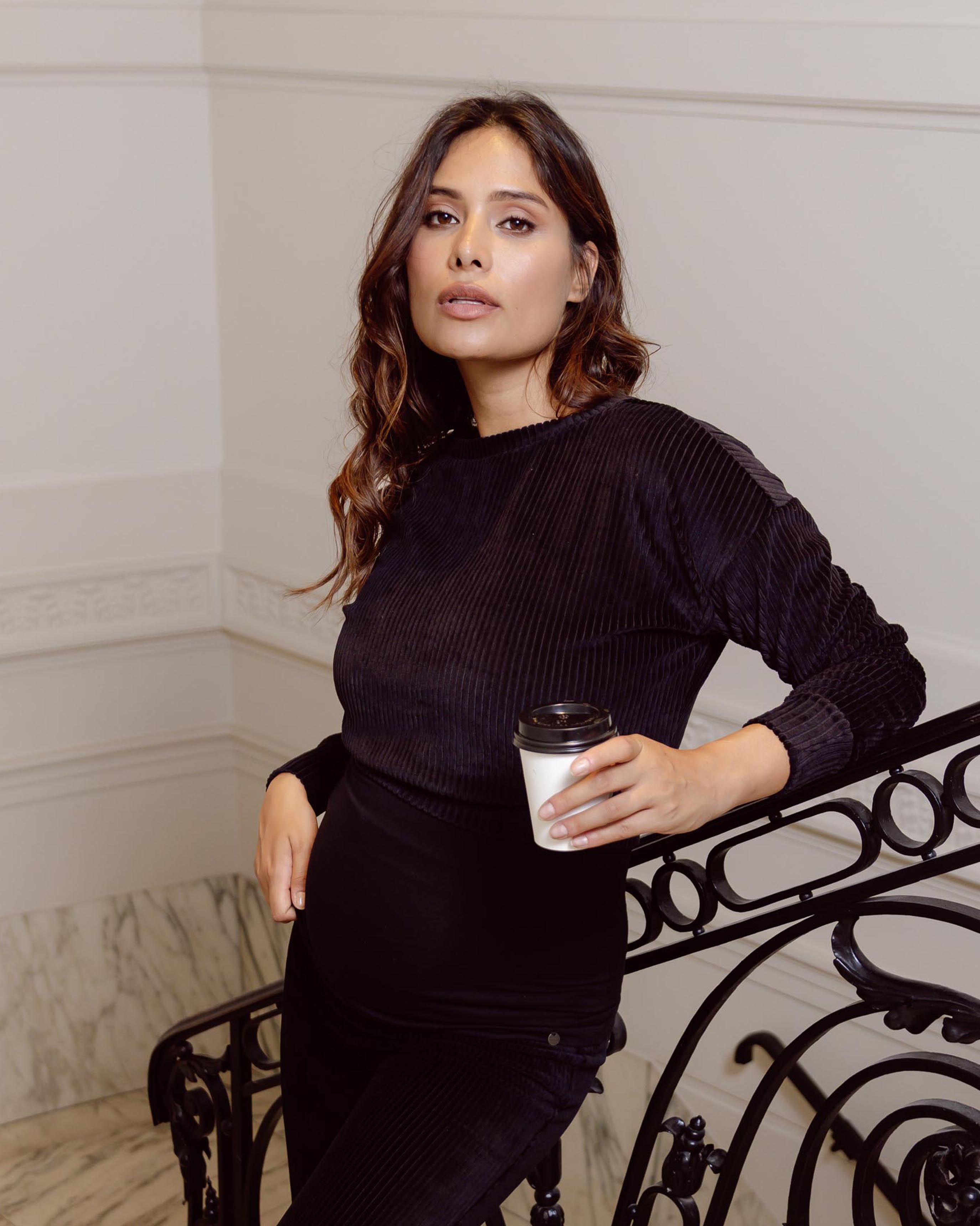 Pullover LOVE2WAIT Rib Sweater M 38/40 schwarz