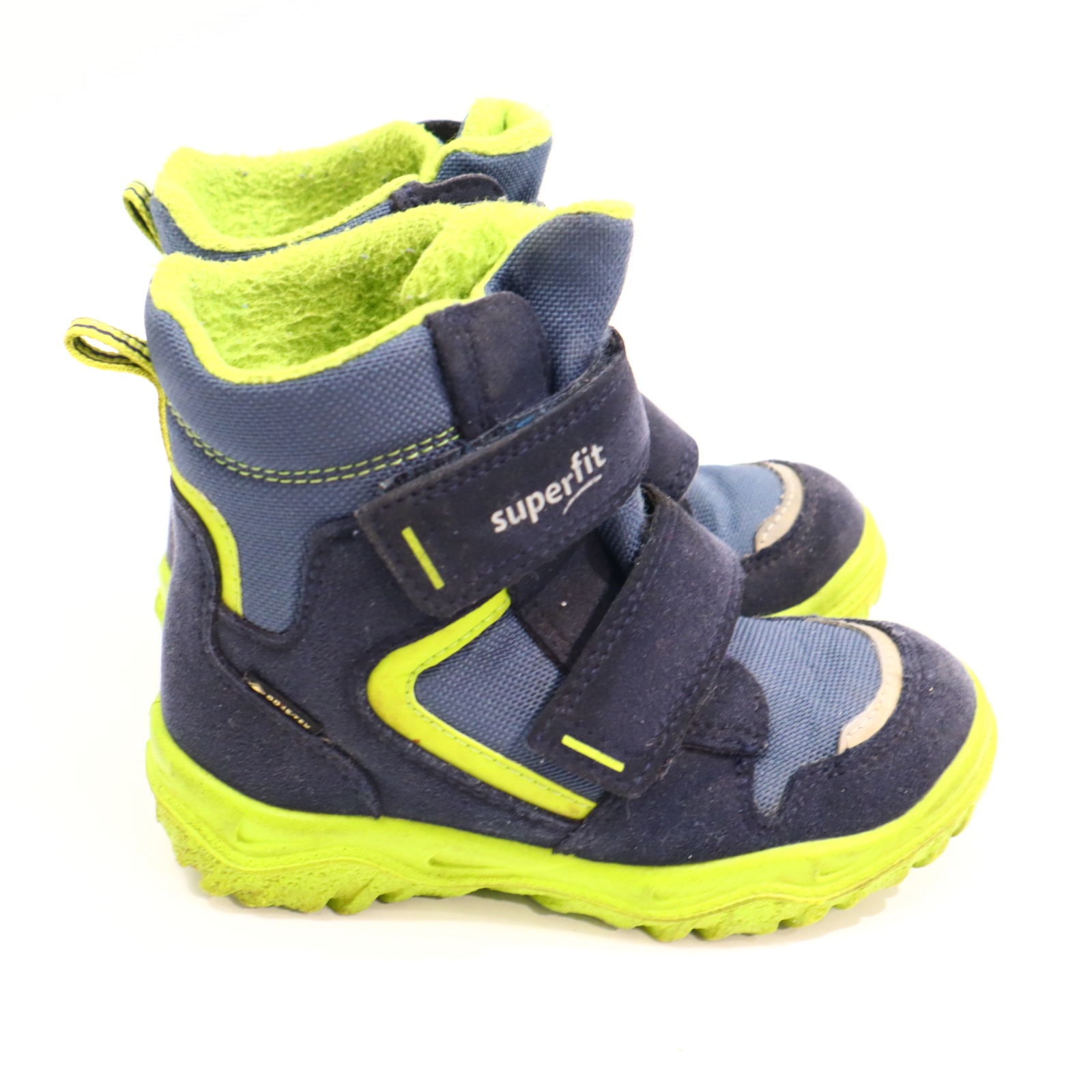 Halbschuhe SuperFit Boots/Klett 25 M blau/grün GORETEX Herbst/Winter leichte gleichmäßige Ablaufspuren gefüttert
