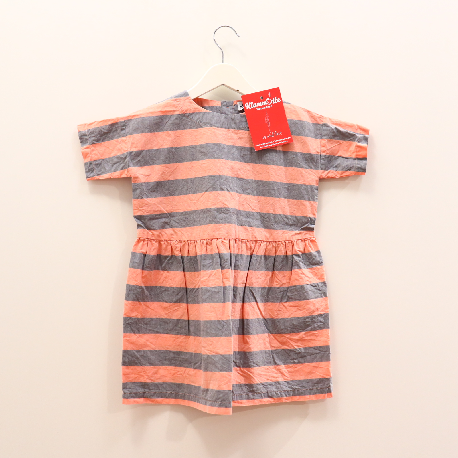 Kleider & Röcke LOVE KIDSWEAR Baumwollkleid 110/116 apricot/blau gestreift Baumwolle