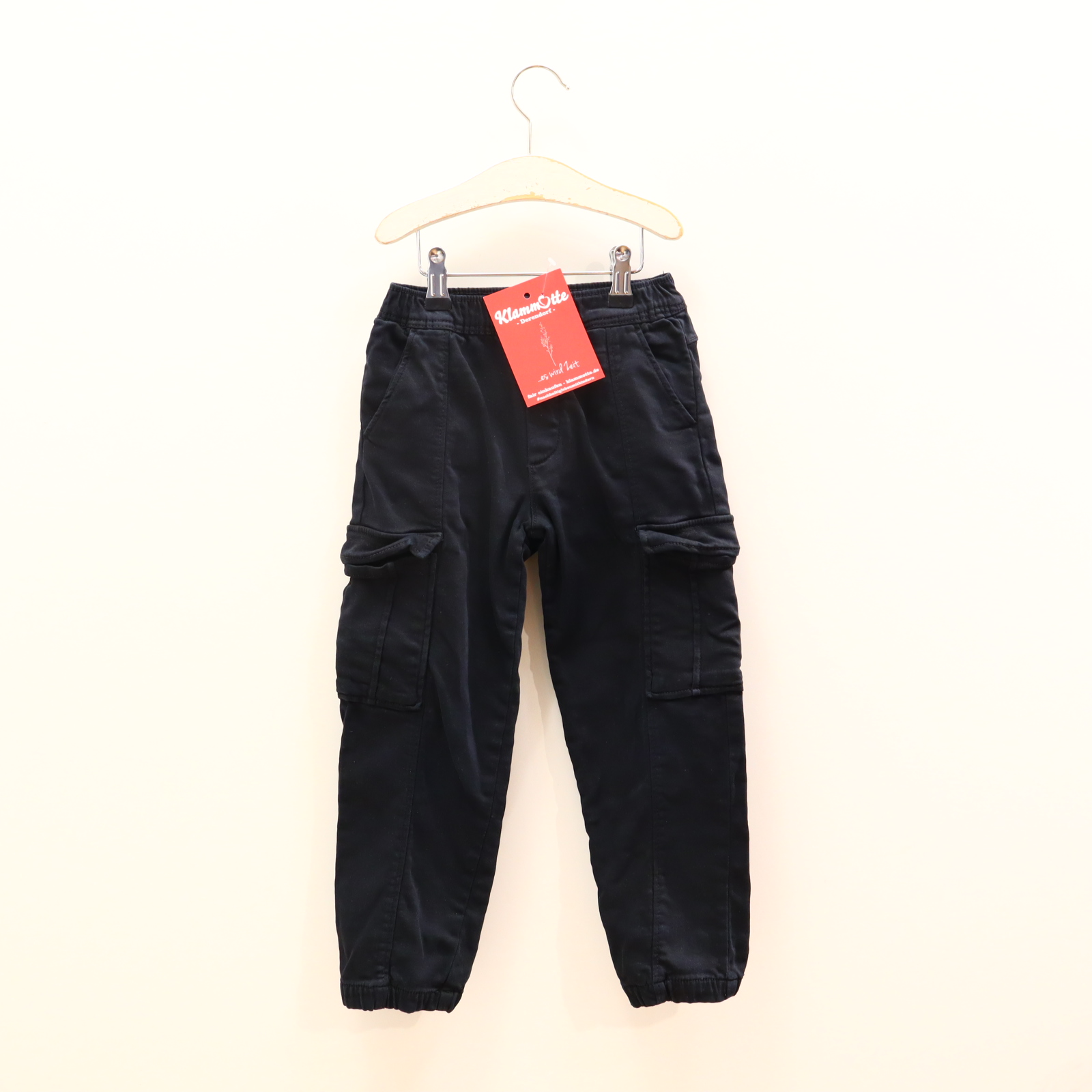 Hose ZARA 116 Cargo/Jeans/Jogger schwarz Gummibandzug Denim