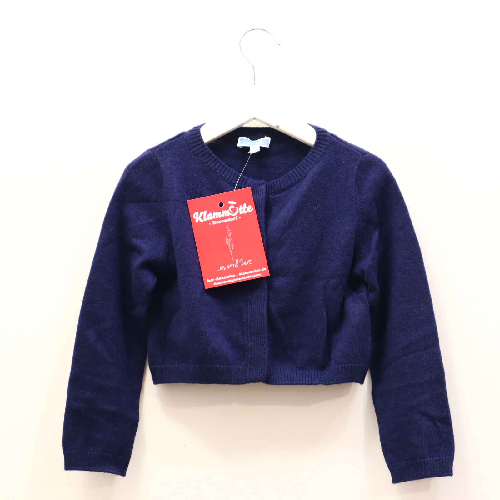 Oberteil jacadi 104 blau Bolerostrickjacke Baumwolle/Kaschmir/Polyamid/Polyester/Viskose/Wolle