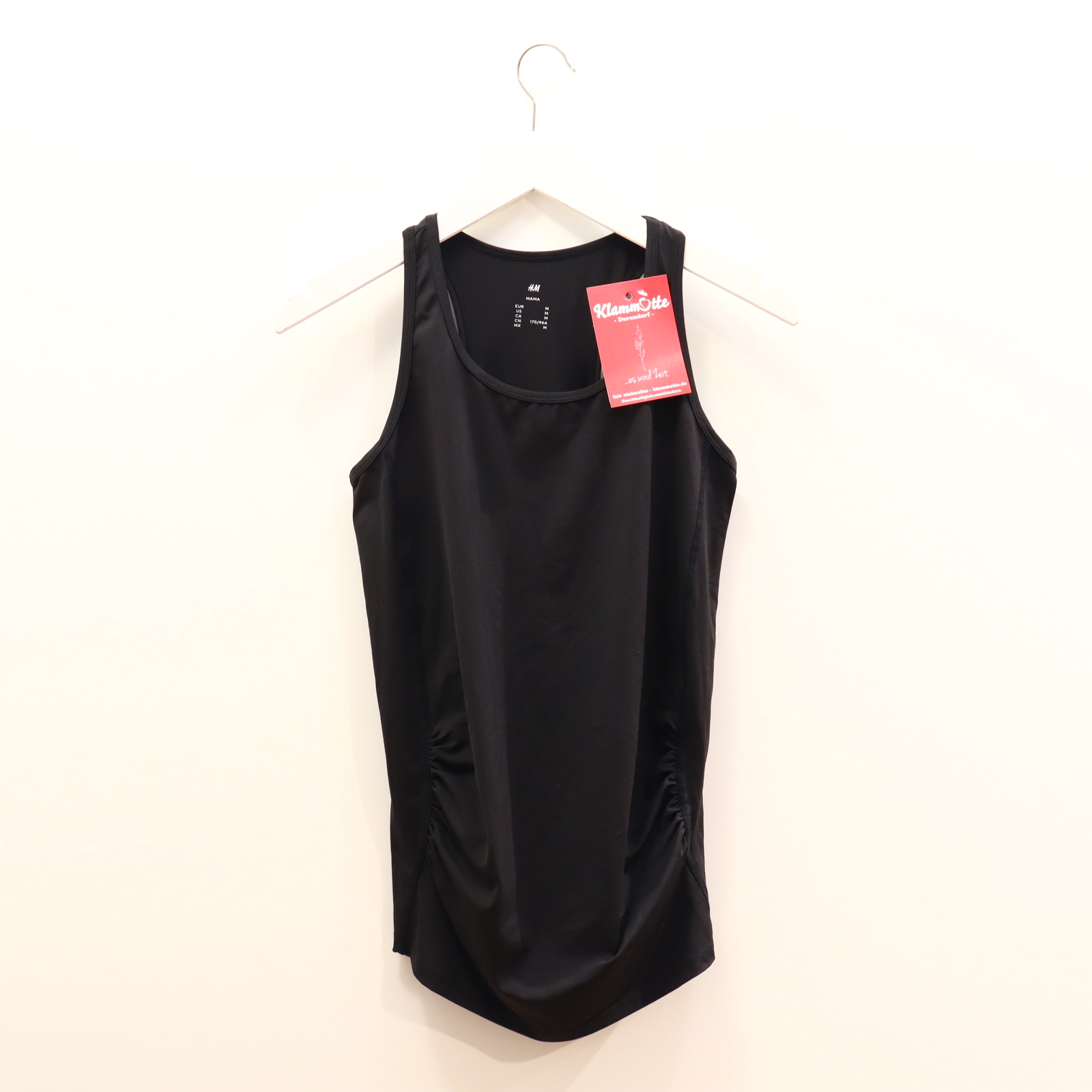 Shirt H&M M/38/40 schwarz Elasthan/Polyester Sportshirt/Top