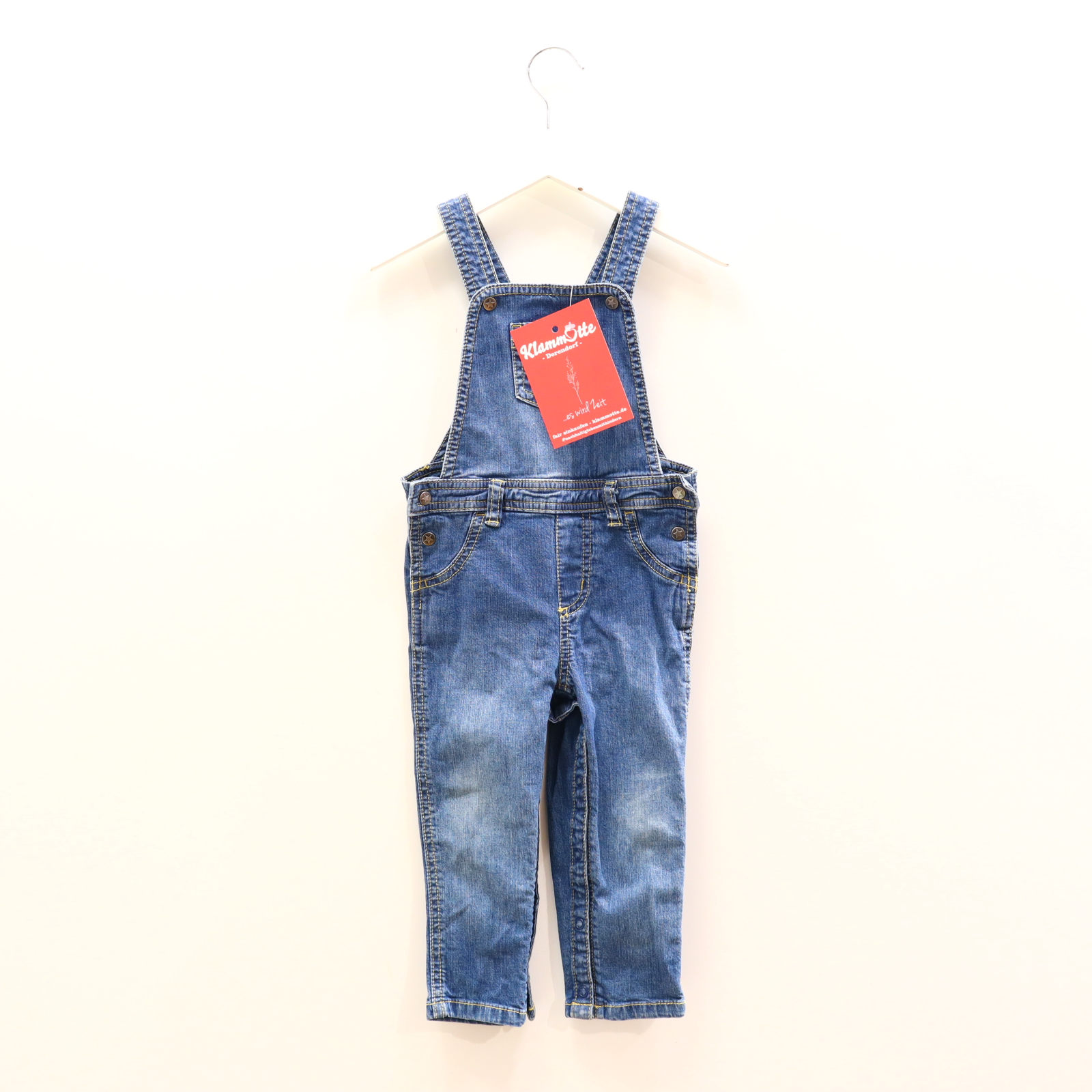 Hose TCM 86/92 Jeans/Latz blau Druckknöpfe im Schritt Denim
