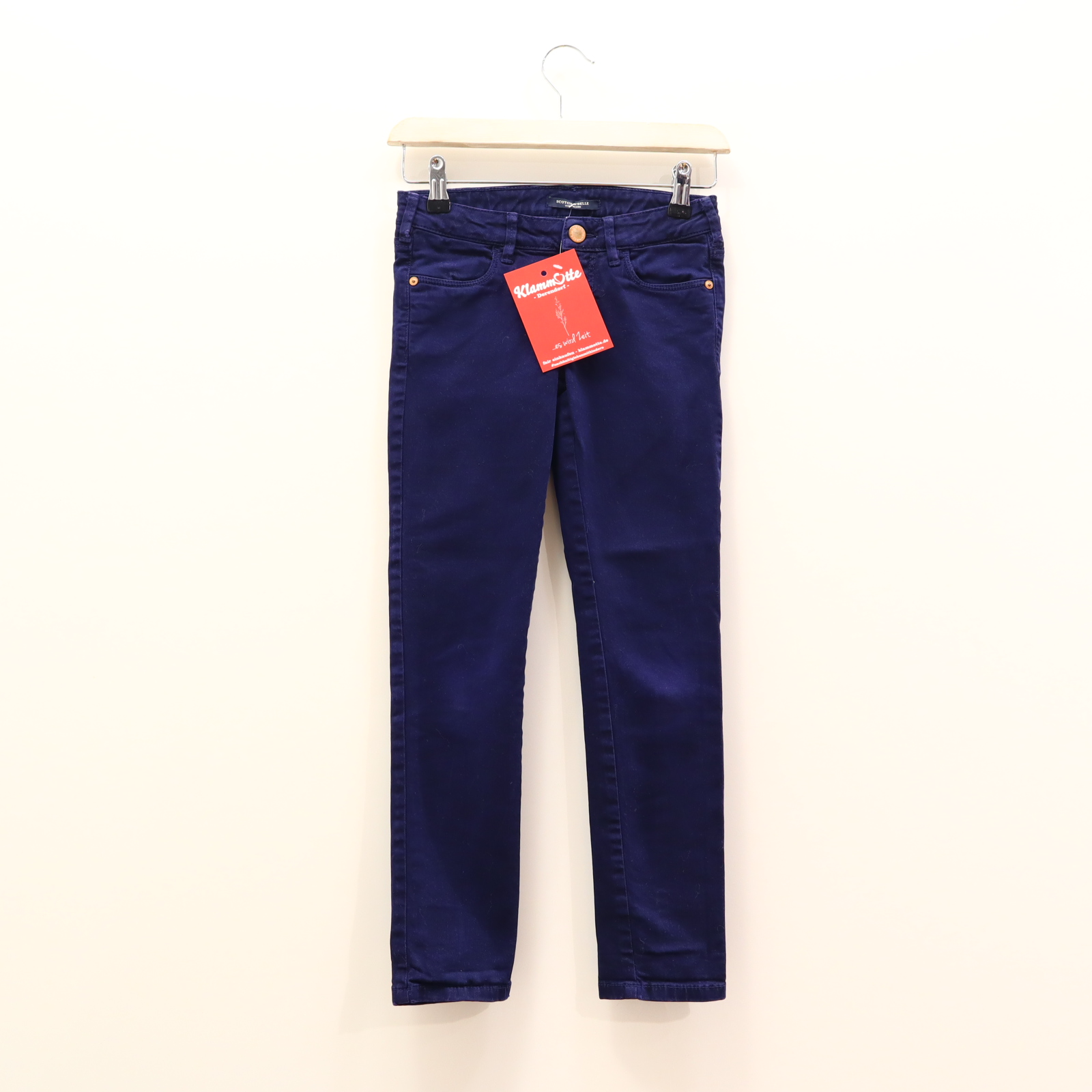 Hose Scotch & Soda 128 blau Baumwolle/Elasthan/Twill Druckknopf/Reißverschluß/verstellb. Bund